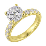 14 Karat White & Yellow Gold Round Diamond Engagement Rings