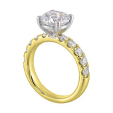 14 Karat White & Yellow Gold Round Diamond Engagement Rings