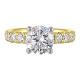 14 Karat White & Yellow Gold Round Diamond Engagement Rings