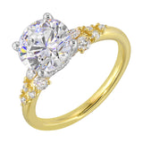 14 Karat White & Yellow Gold Round Diamond Engagement Rings