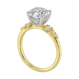 14 Karat White & Yellow Gold Round Diamond Engagement Rings