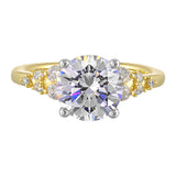 14 Karat White & Yellow Gold Round Diamond Engagement Rings