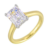 14 Karat White & Yellow Gold Round Diamond Engagement Rings