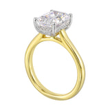 14 Karat White & Yellow Gold Round Diamond Engagement Rings