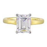 14 Karat White & Yellow Gold Round Diamond Engagement Rings