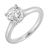 14 Karat White Gold Round Diamond Engagement Rings