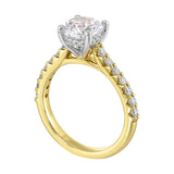 14 Karat White & Yellow Gold Round Diamond Engagement Rings