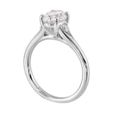 14 Karat White Gold Round Diamond Engagement Rings