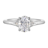 14 Karat White Gold Round Diamond Engagement Rings