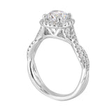 14 Karat White Gold Round Diamond Engagement Rings