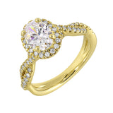 14 Karat Yellow Gold Round Diamond Engagement Rings