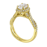 14 Karat Yellow Gold Round Diamond Engagement Rings