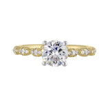 14 Karat White & Yellow Gold Round Diamond Engagement Rings