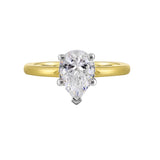 14 Karat White & Yellow Gold Round Diamond Engagement Rings