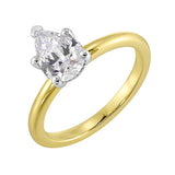 14 Karat White & Yellow Gold Round Diamond Engagement Rings