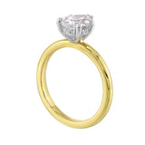 14 Karat White & Yellow Gold Round Diamond Engagement Rings