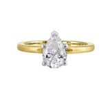 14 Karat White & Yellow Gold Round Diamond Engagement Rings