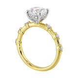 14 Karat White & Yellow Gold Round Diamond Engagement Rings