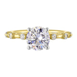 14 Karat White & Yellow Gold Round Diamond Engagement Rings