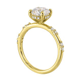 14 Karat Yellow Gold Round Diamond Engagement Rings