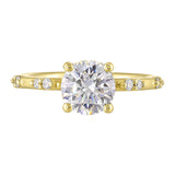 14 Karat Yellow Gold Round Diamond Engagement Rings