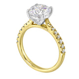14 Karat White & Yellow Gold Round Diamond Engagement Rings