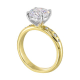 14 Karat White & Yellow Gold Round Diamond Engagement Rings