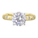 14 Karat White & Yellow Gold Round Diamond Engagement Rings