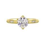 14 Karat Yellow Gold Round Diamond Engagement Rings