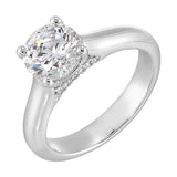 14 Karat White Gold Round Diamond Engagement Rings