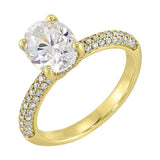 14 Karat Yellow Gold Round Diamond Engagement Rings
