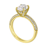 14 Karat Yellow Gold Round Diamond Engagement Rings