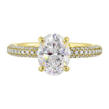 14 Karat Yellow Gold Round Diamond Engagement Rings