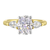 14 Karat White & Yellow Gold Pear Diamond Engagement Rings