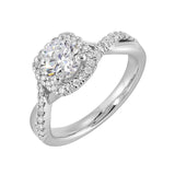 14 Karat White Gold Round Diamond Engagement Rings