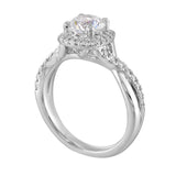 14 Karat White Gold Round Diamond Engagement Rings