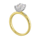 14 Karat White & Yellow Gold Baguette Diamond Engagement Rings