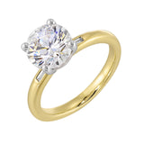 14 Karat White & Yellow Gold Baguette Diamond Engagement Rings
