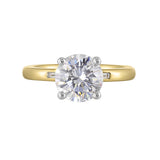 14 Karat White & Yellow Gold Baguette Diamond Engagement Rings