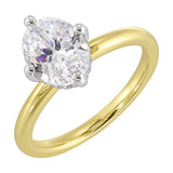14 Karat White & Yellow Gold Round Diamond Engagement Rings