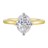 14 Karat White & Yellow Gold Round Diamond Engagement Rings