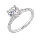 14 Karat White Gold Round Diamond Engagement Rings