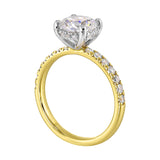 14 Karat White & Yellow Gold Round Diamond Engagement Rings