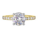 14 Karat White & Yellow Gold Round Diamond Engagement Rings