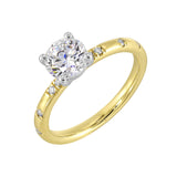 14 Karat White & Yellow Gold Round Diamond Engagement Rings