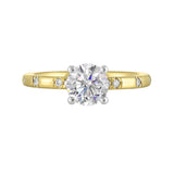 14 Karat White & Yellow Gold Round Diamond Engagement Rings