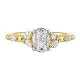 14 Karat White & Yellow Gold Marquise & Round Diamond Engagement Rings