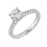 14 Karat White Gold Round Diamond Engagement Rings