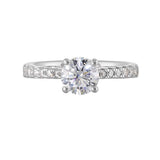 14 Karat White Gold Round Diamond Engagement Rings