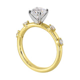 14 Karat White & Yellow Gold Round Diamond Engagement Rings